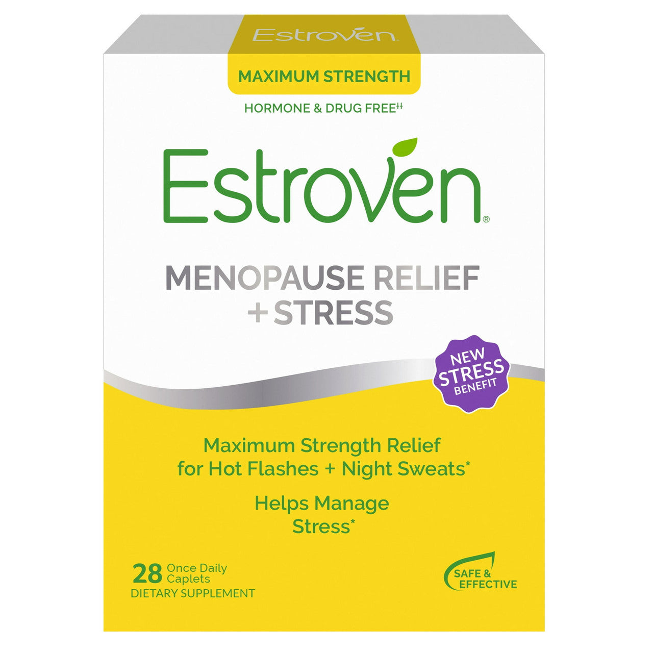 Estroven Maximum Strength Plus Energy Caplets For Menopause Relief, 28 Ea